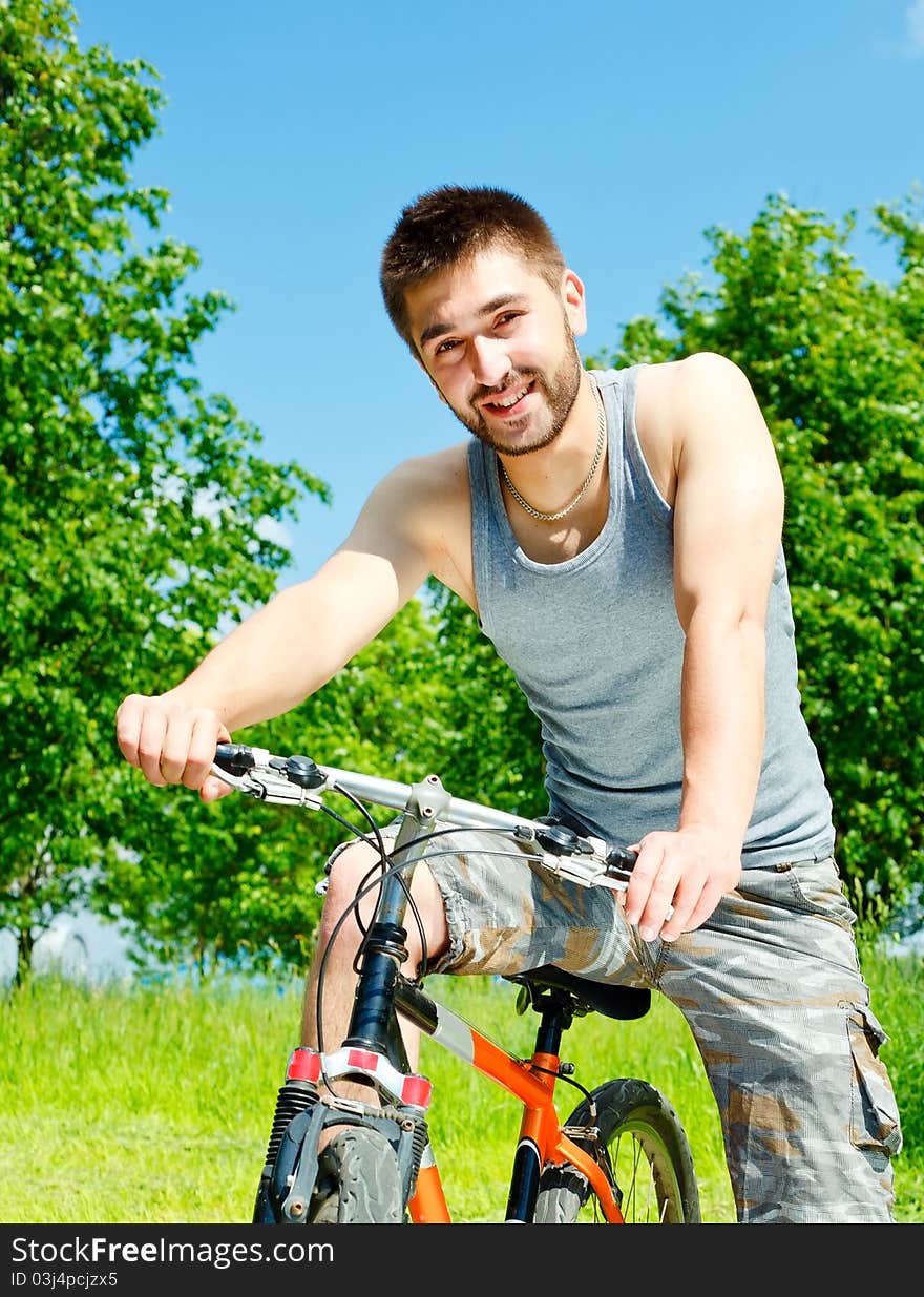 Young man cyclist