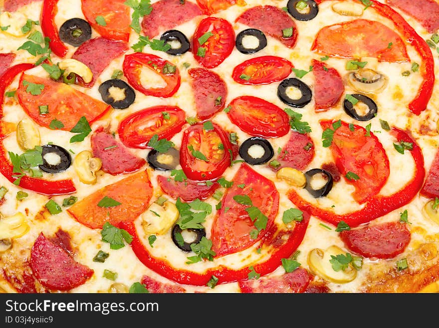 Pizza italiano all ingredients background