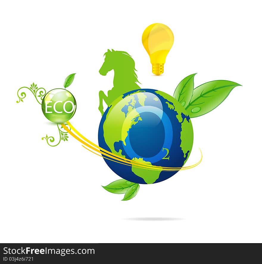 Cretive nature green eco earth symbol isolated