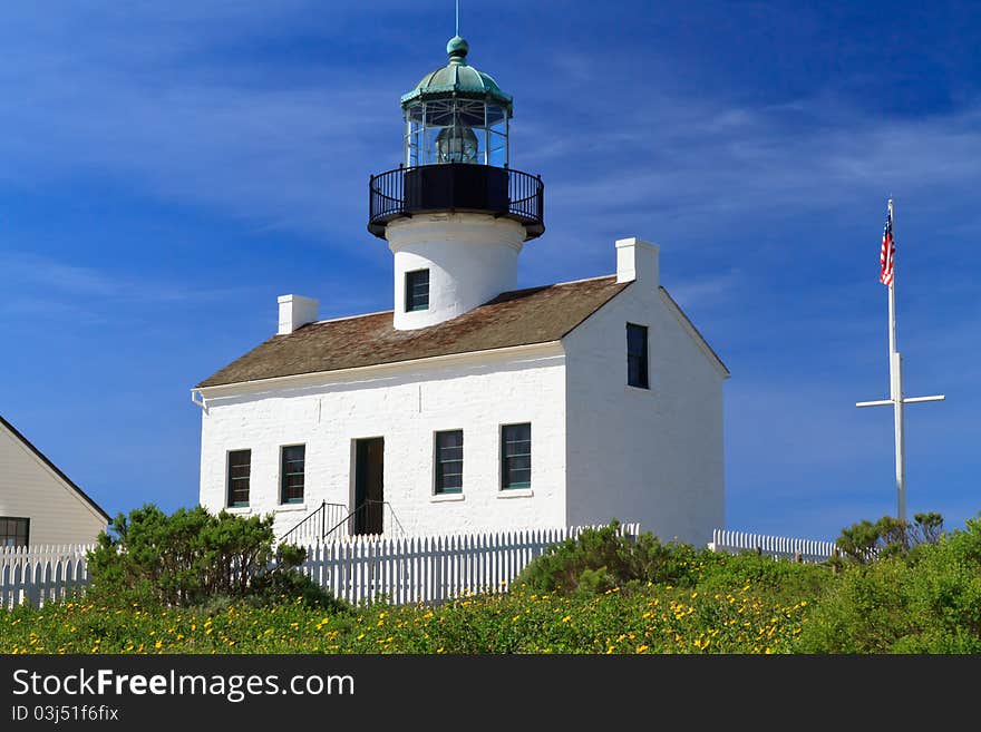 Old Point Loma Lighthouse in San Diego, California