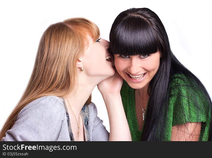 Two smiling girl-friends