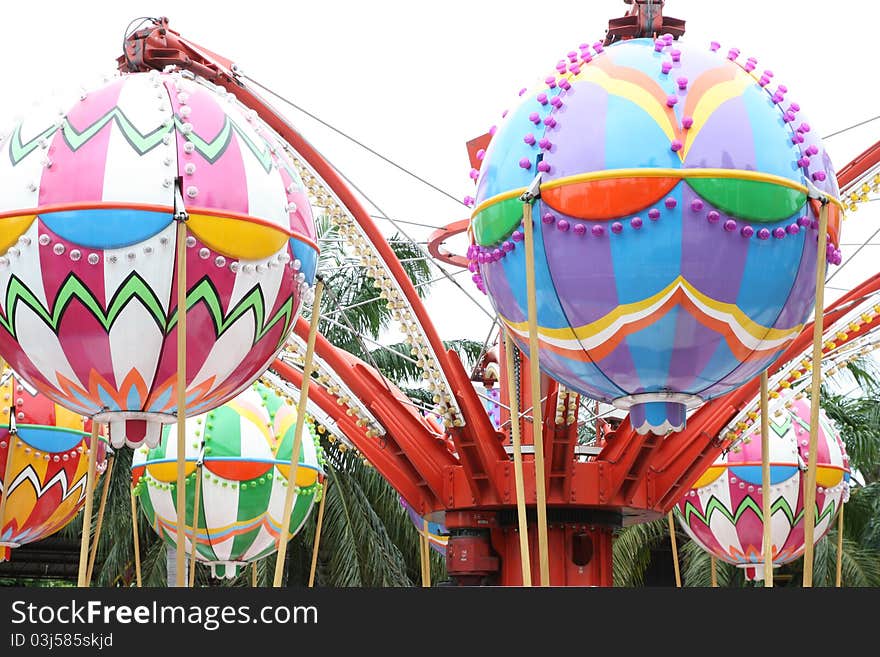 A amusement park as a balloon.