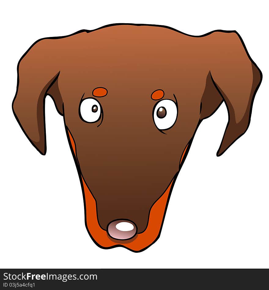 Cartoon dog doberman head