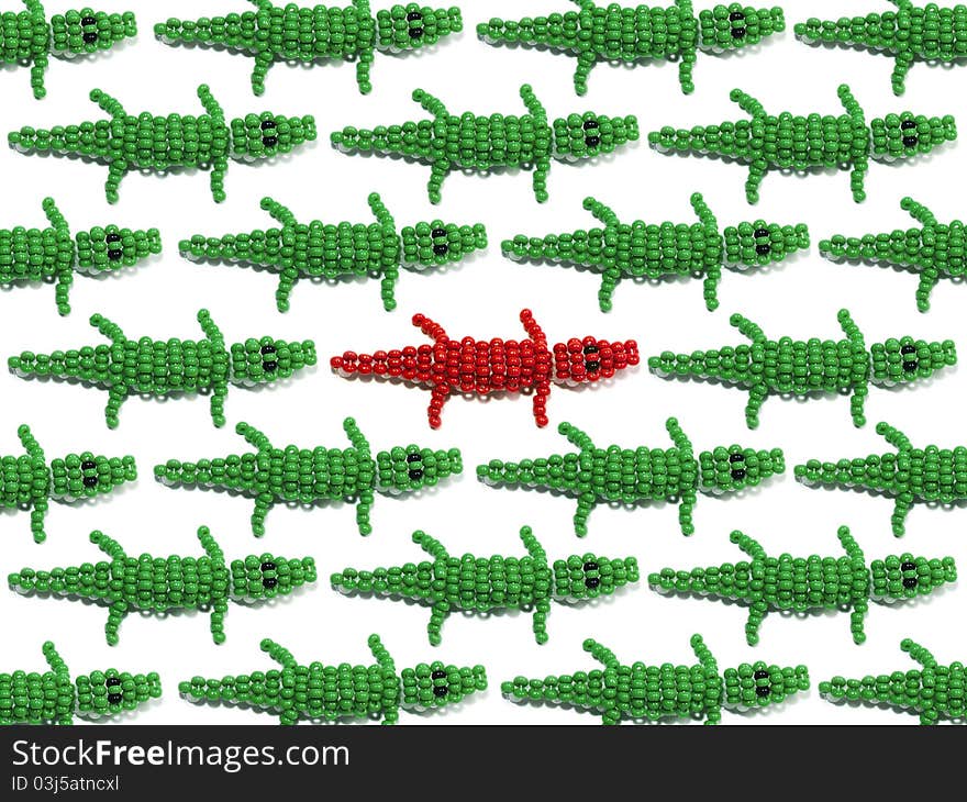 Beaded lizards which are representing individuality. Beaded lizards which are representing individuality