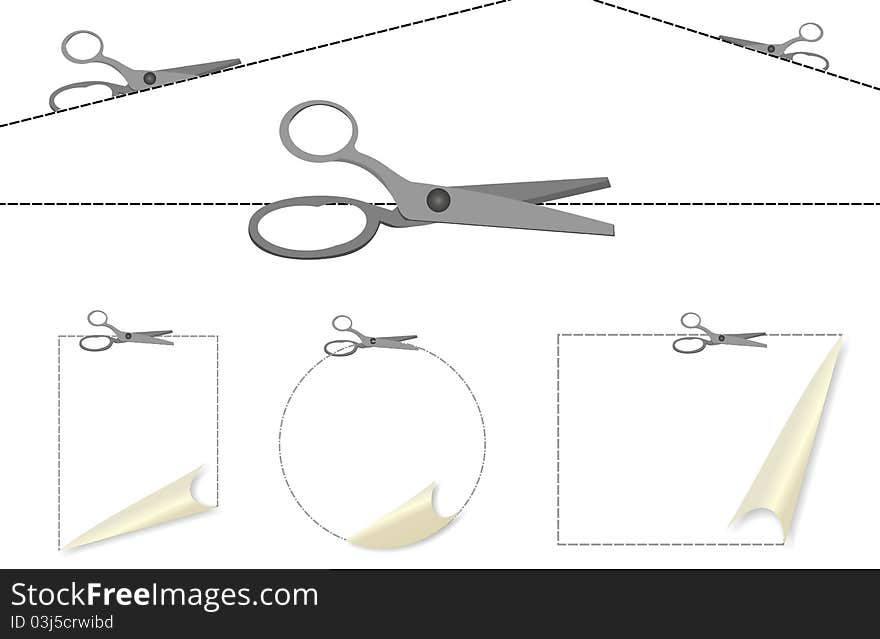 Clipping set with scissors