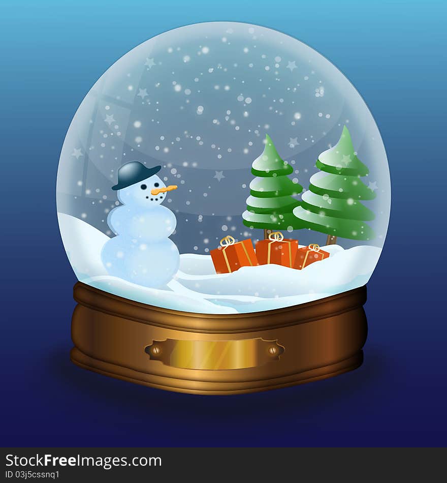 Illustration of a snow globe