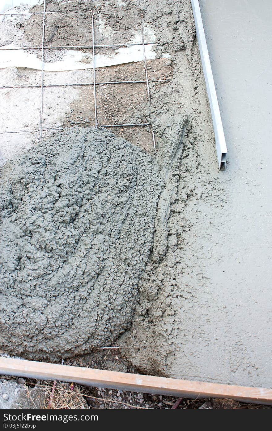 Construction of a cement screed. Construction of a cement screed