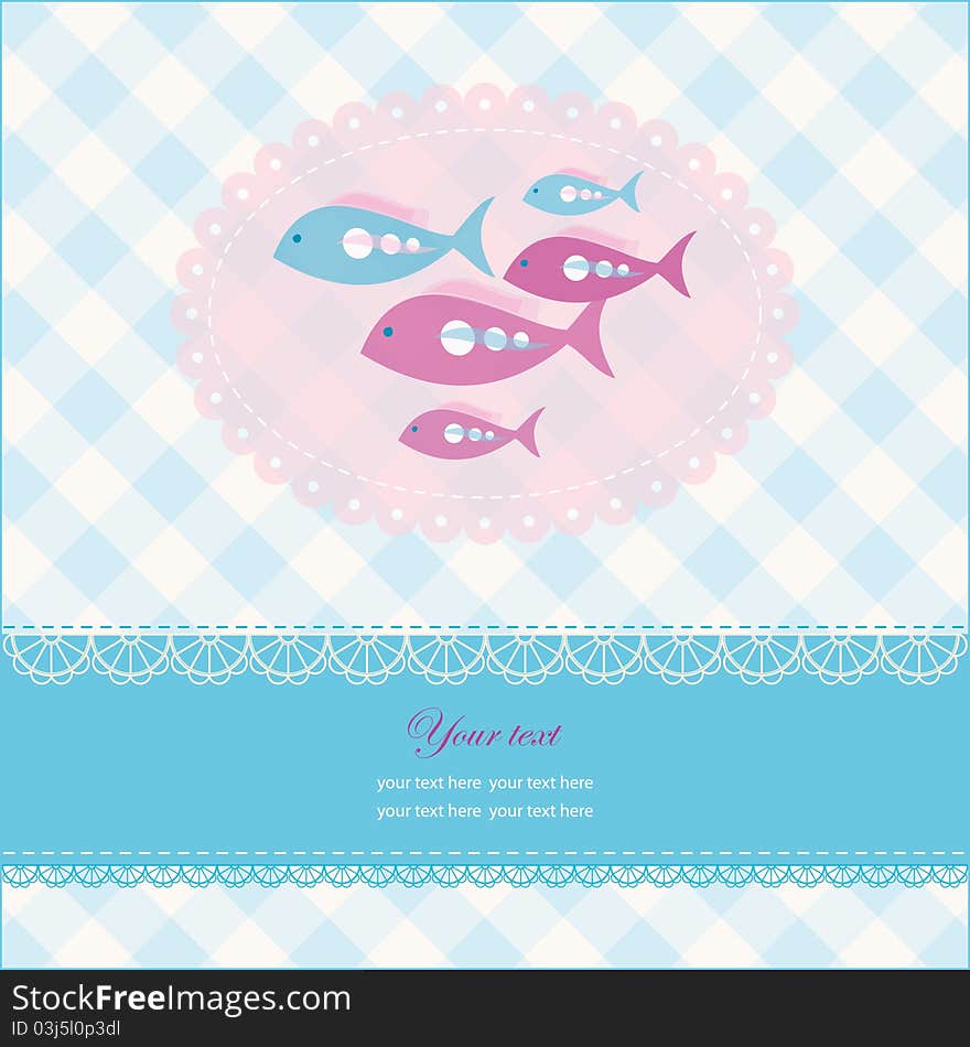 Greeting Card With Copy Space And Fish