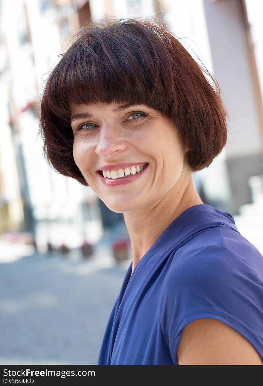 Bright portrait of a young beautiful woman