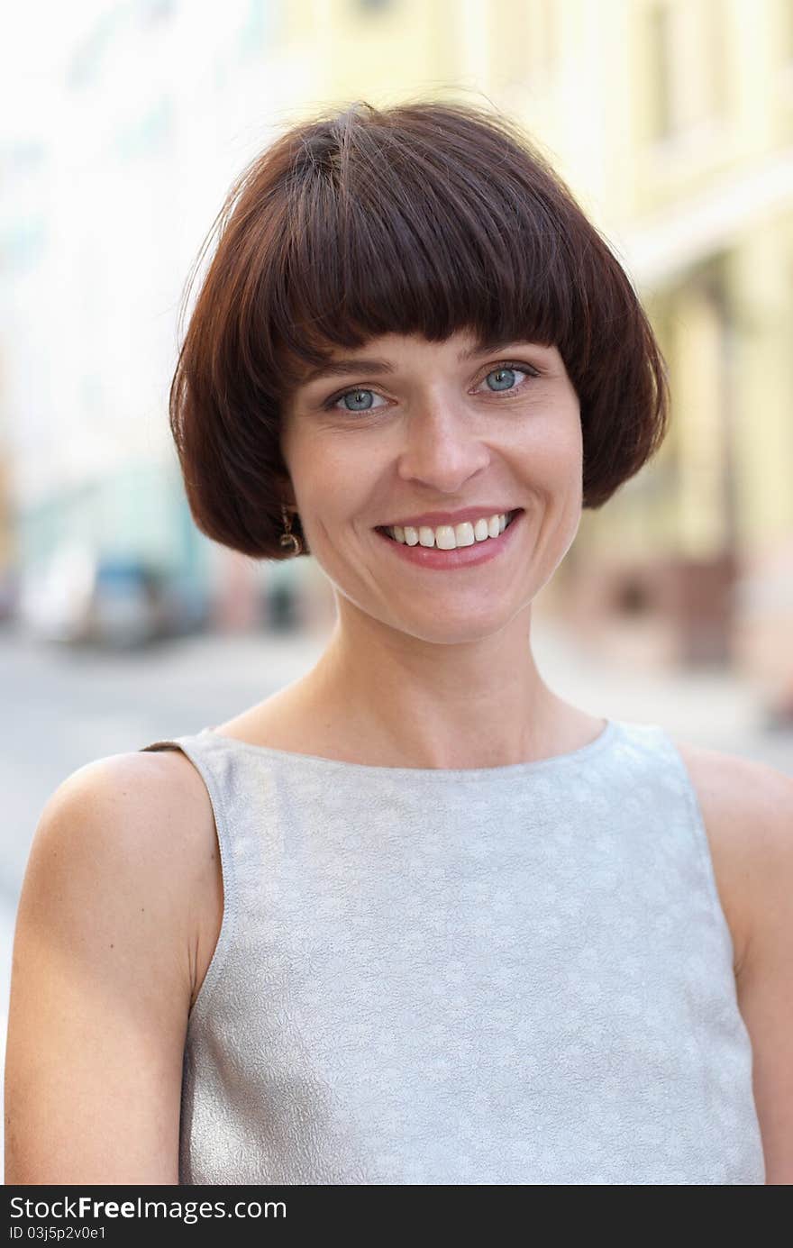 Bright portrait of a young beautiful woman