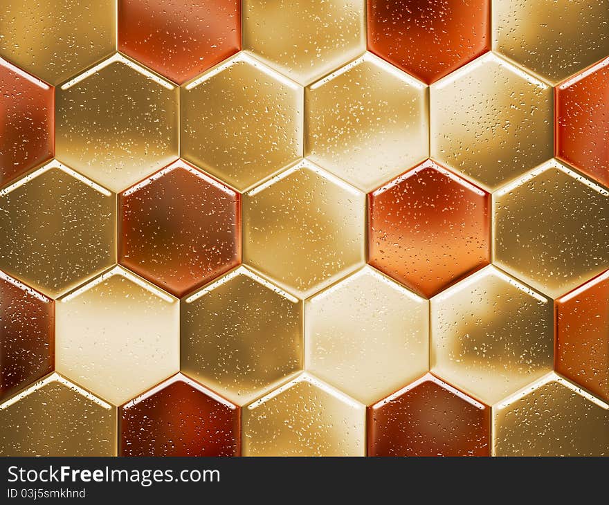 Background of golden soccer ball pattern