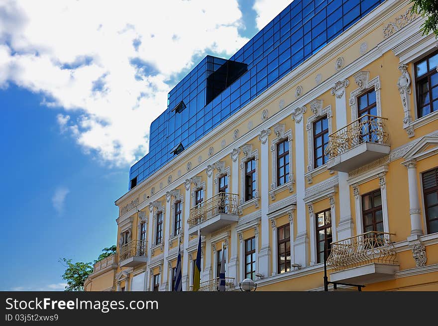 Architectural building against the blue sky