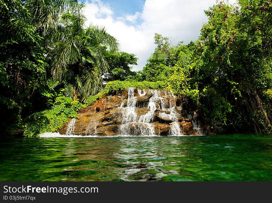 Deep forest Waterfall in Thailand