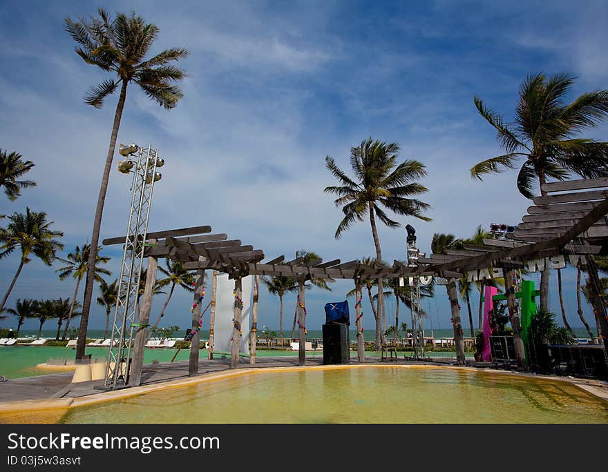 Swimming pool on the beach