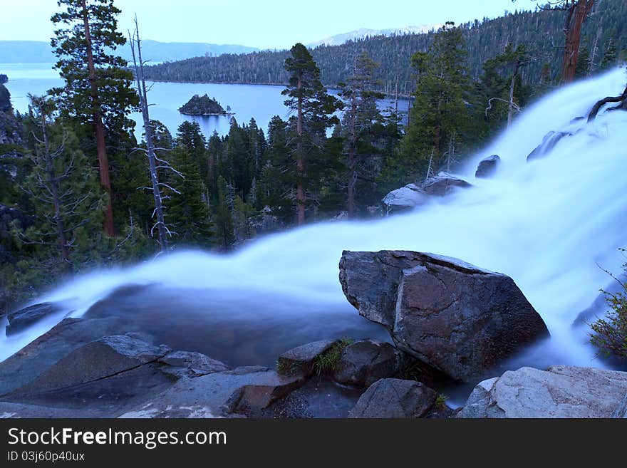 Eagle falls at dusk, emerald bay Lake Tahoe