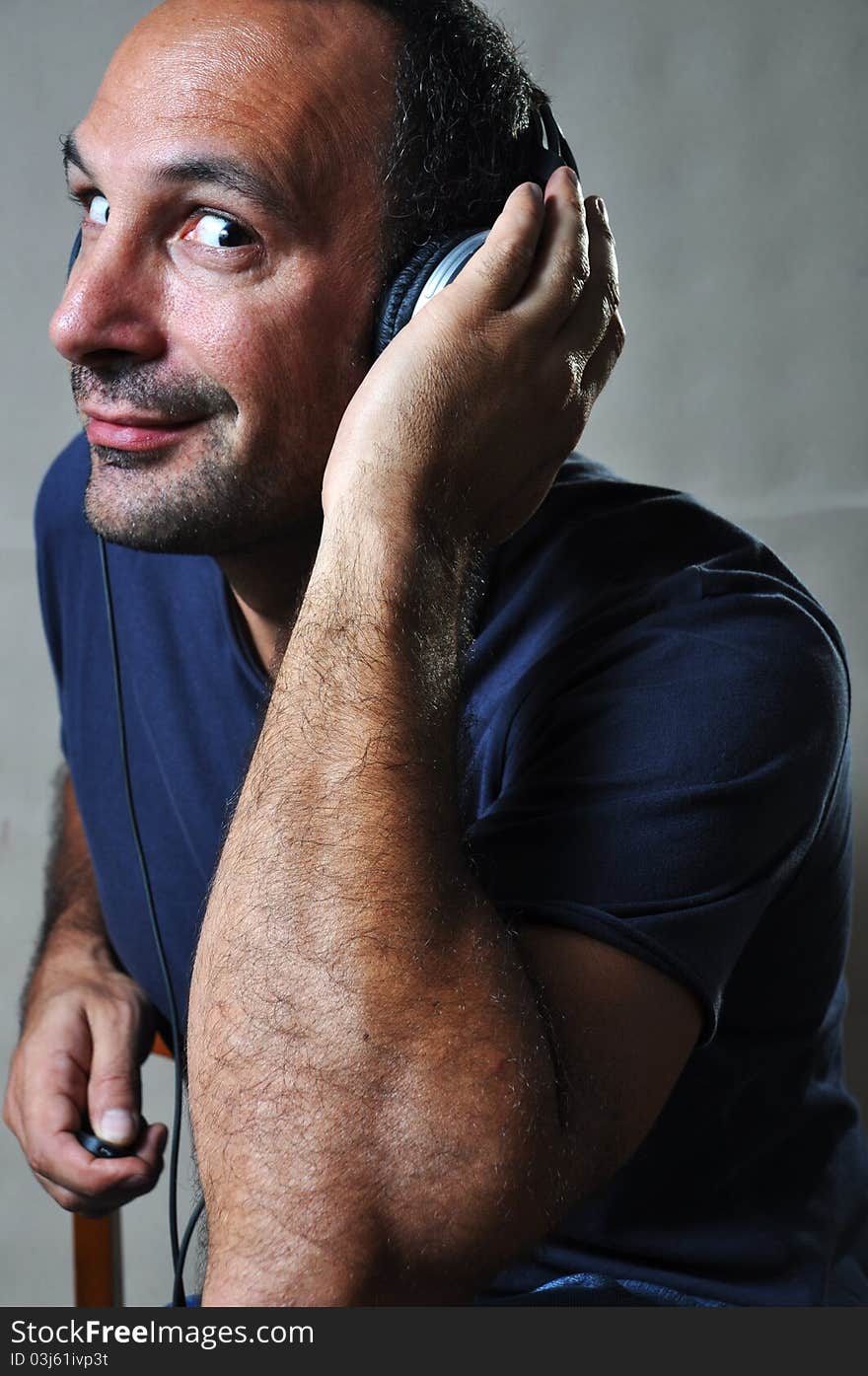 Men listening to music photographed in gallarate. Men listening to music photographed in gallarate