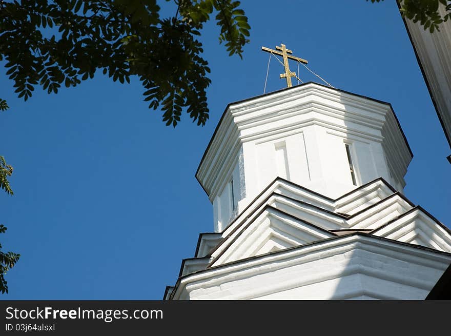 Dome of stoun  church detail  Russian classic architecture