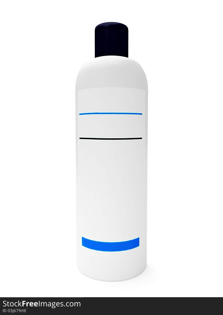 3d shampoo bottle on the white background