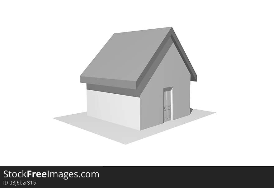 3D model of house - shadows. 3D model of house - shadows