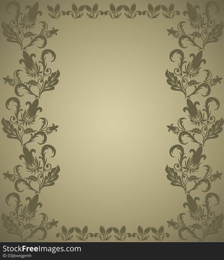 Brown Floral Frame