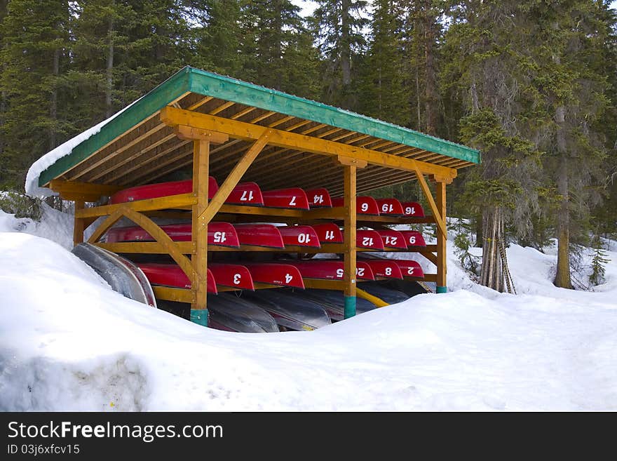 Stored Canoes