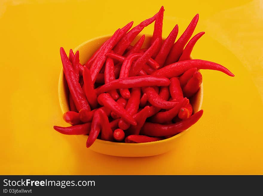 Cayenne peppers in a bowl