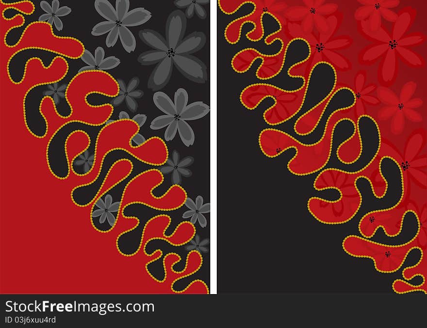 Set Of Black And Red Backgrounds