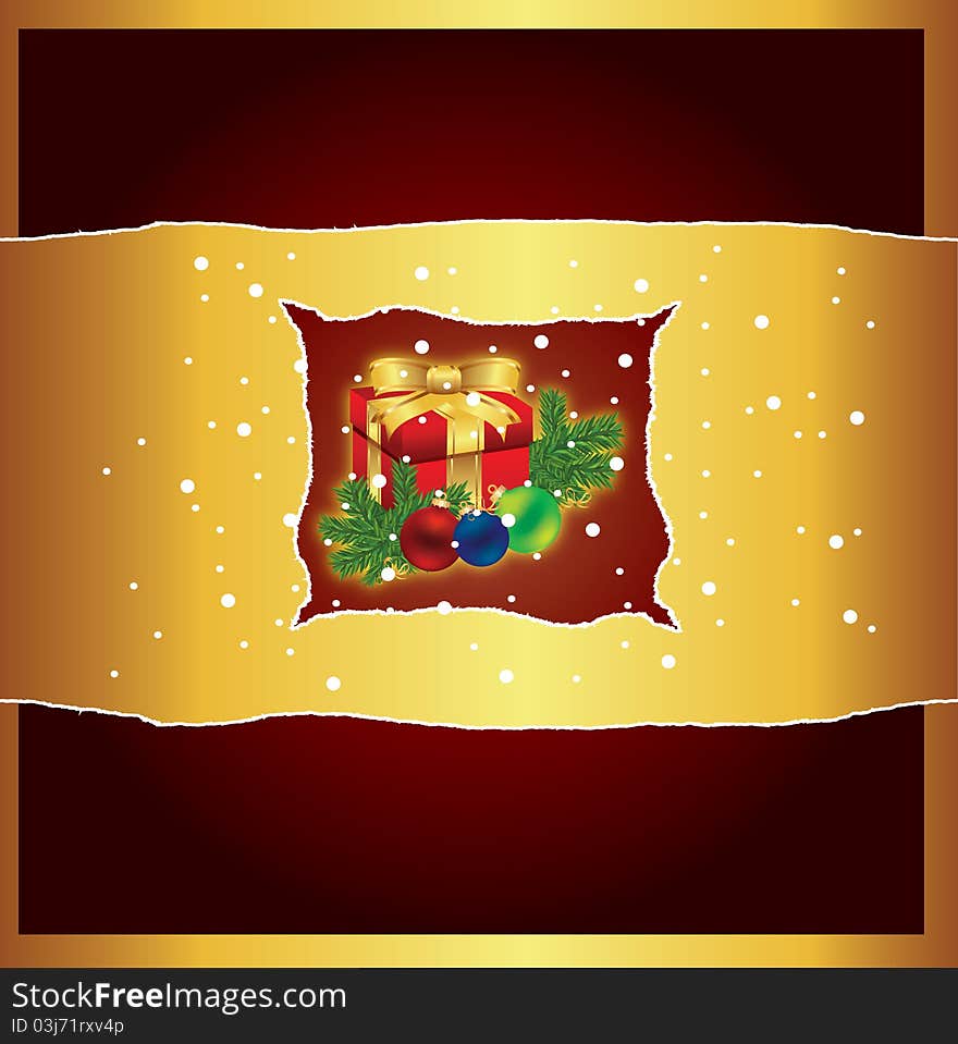 Christmas Card Gift Background Vector Illustration