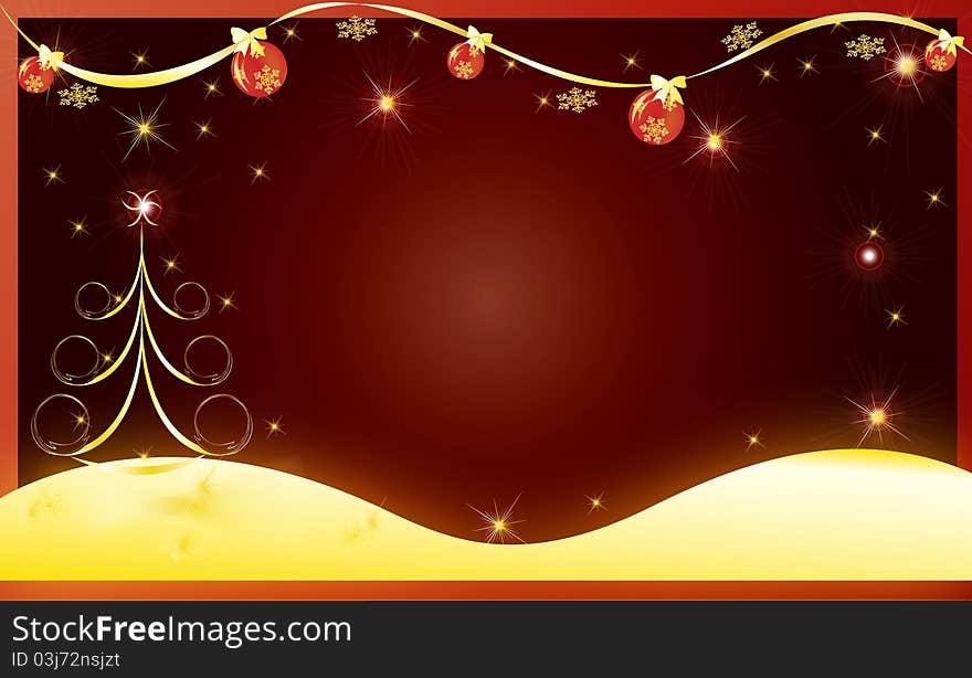 Christmas Card Gift Background Vector Illustration