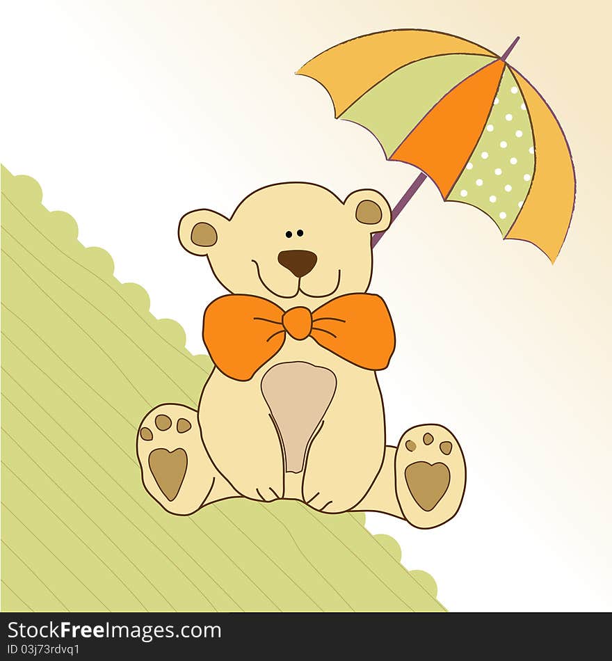 Baby invitation with teddy bear