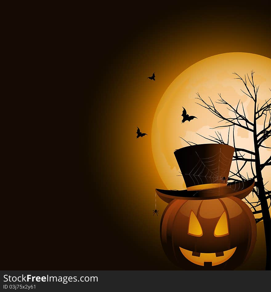 Halloween Pumpkin And Full Moon