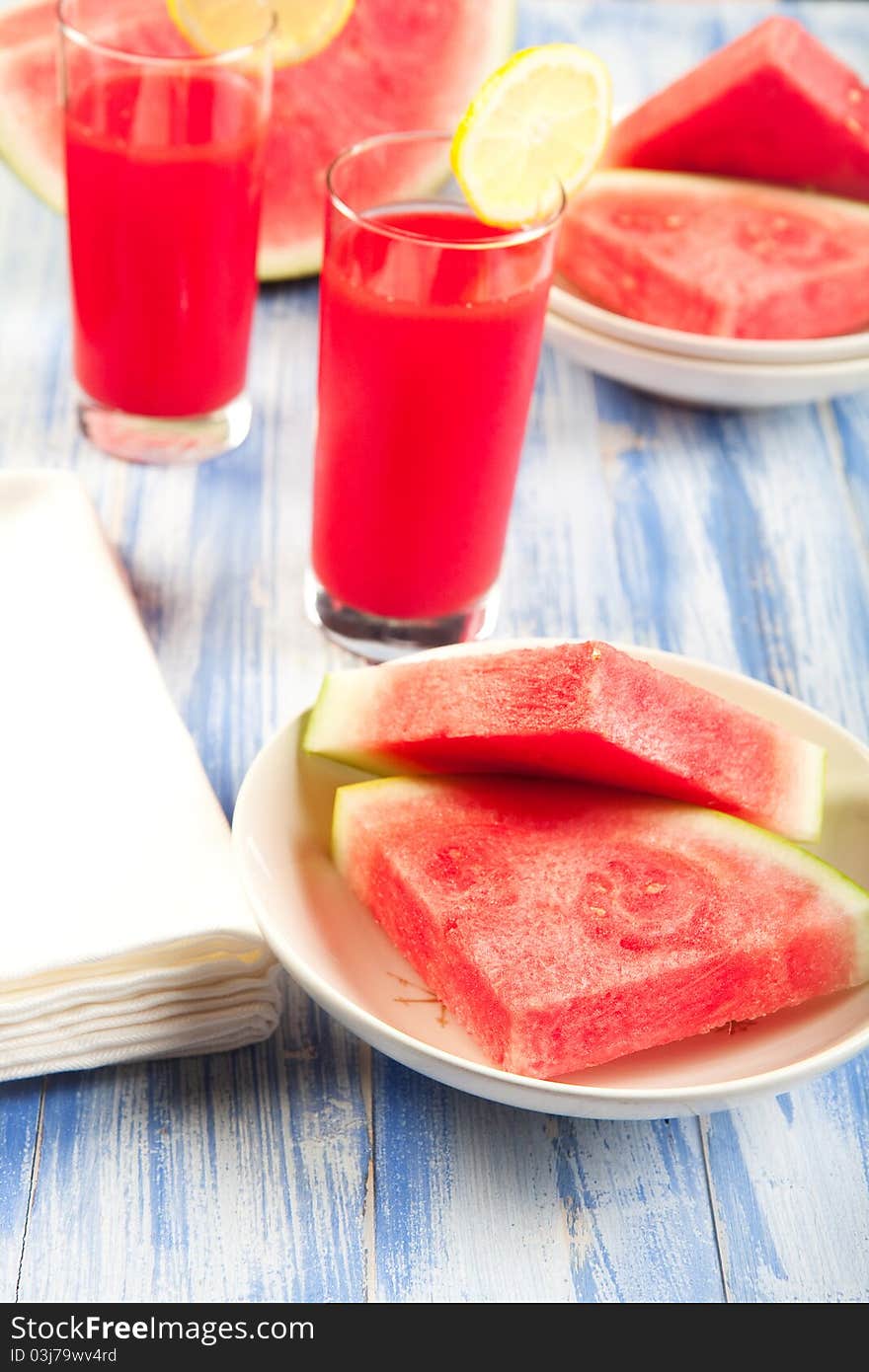 Just in time for summer a watermelon overload! watermelon wedges with cold watermelon punch.