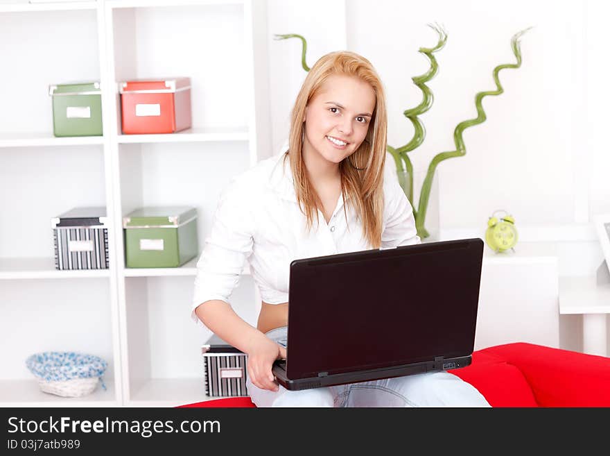 Girl with laptop