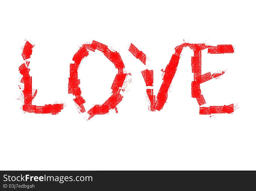 Love word on a white background. Love word on a white background