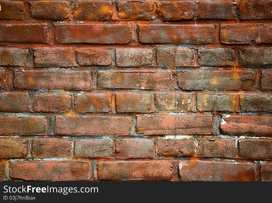 Old painted brick wall photo. Old painted brick wall photo