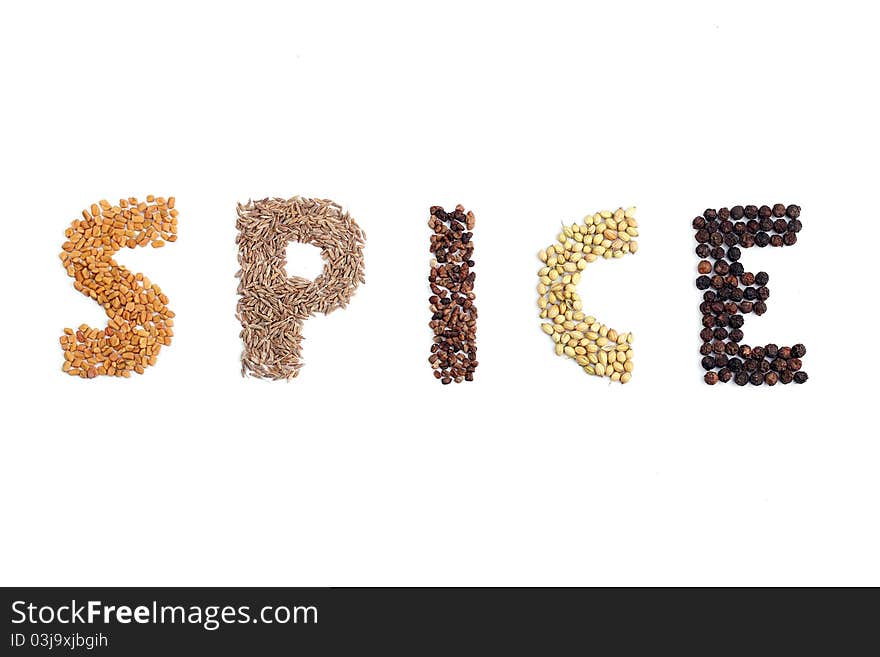 Spice word formed using spices