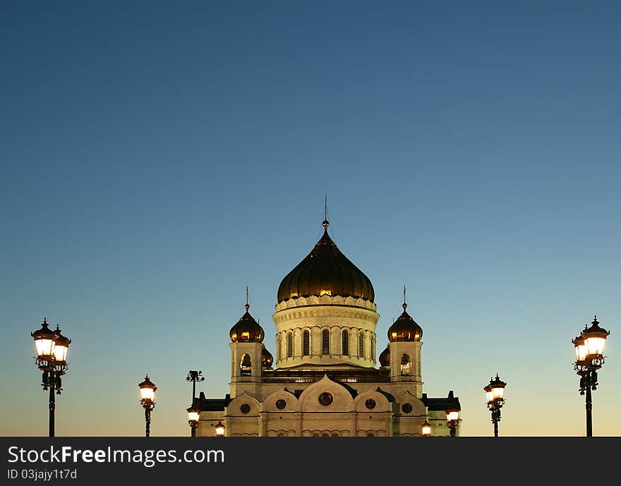 Night view of the Christ the Savior Cathedral