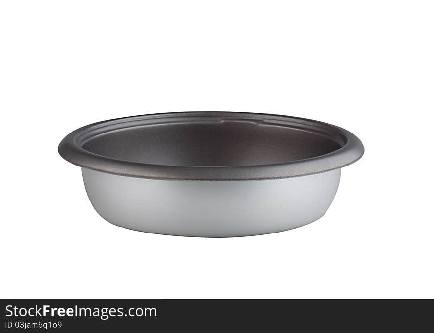 Empty Aluminium Bowl Isolated