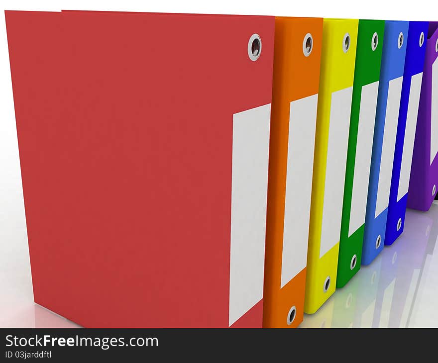 Isolated folders for papers on a white background