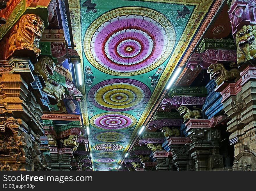 Ceiling Meenakshi Sundareswarar Temple In Madurai