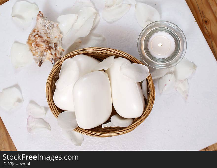 White Soaps With Seashell