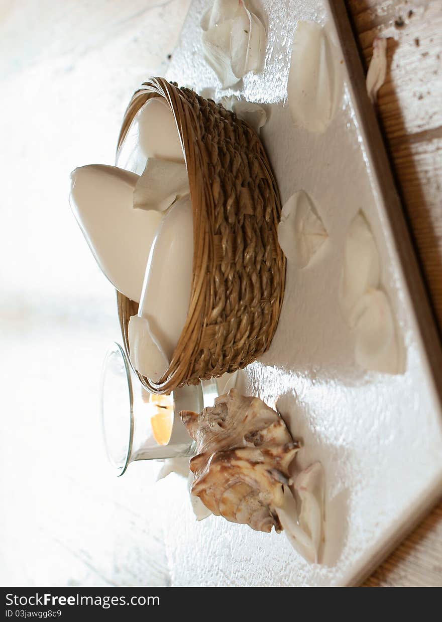 White soaps with seashell