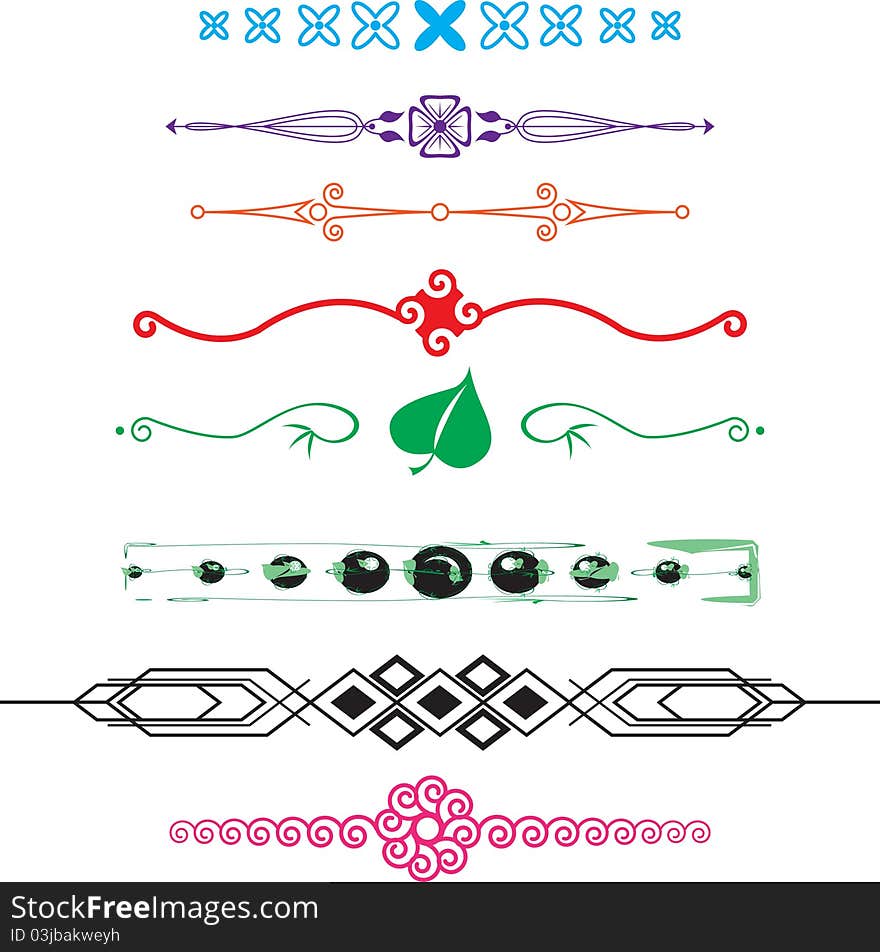 Different patterns of decorative borders