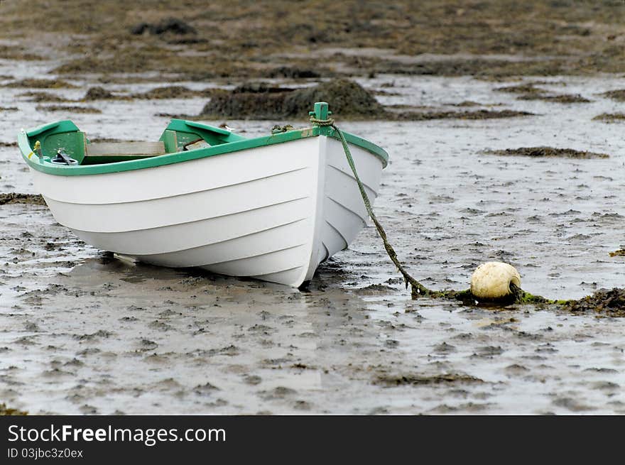 White rowboat