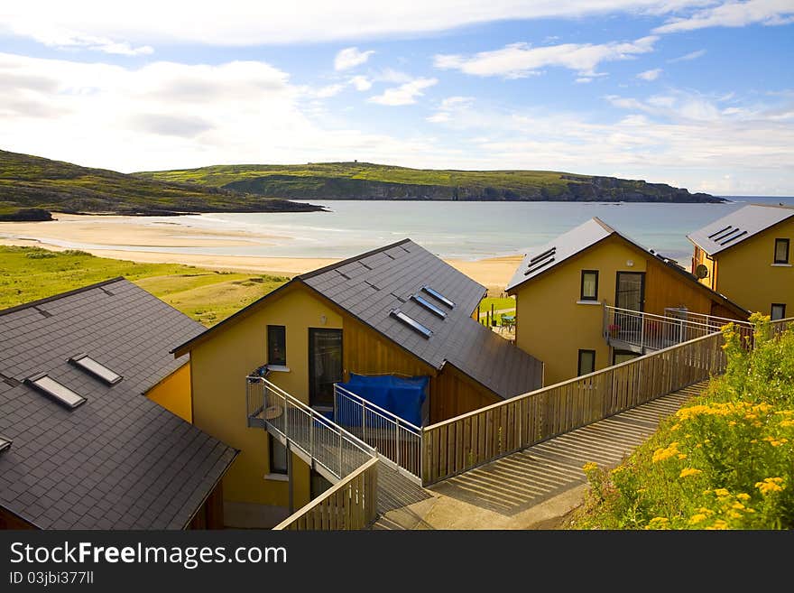 This picture shows some vacation villas at Barley Cove, County Cork, Ireland.