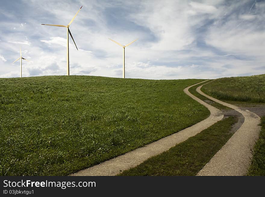 Alternative energy - wind turbine park. Alternative energy - wind turbine park