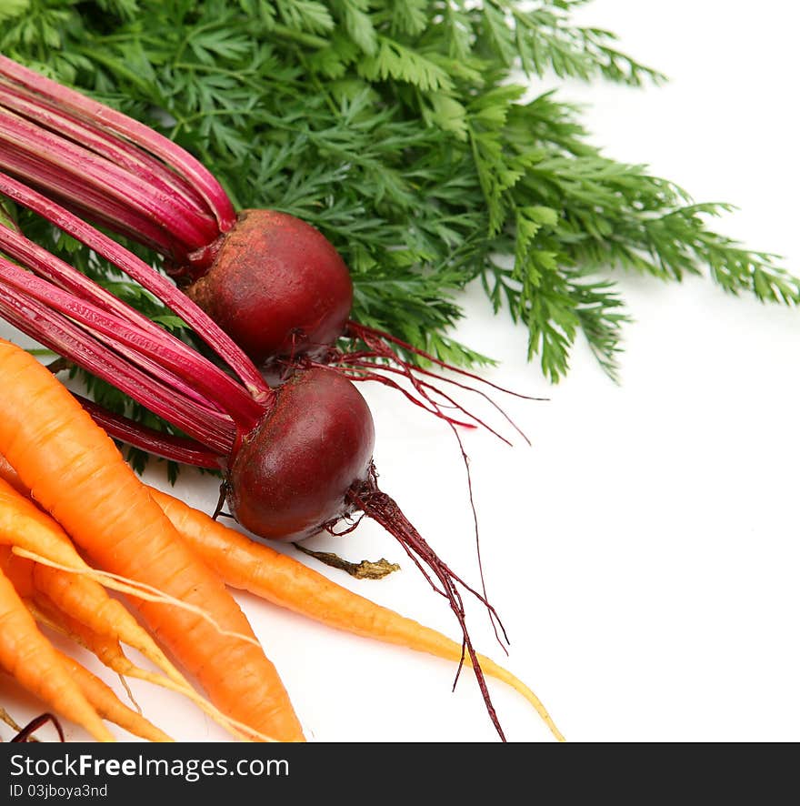 Fresh vegetables on a white background