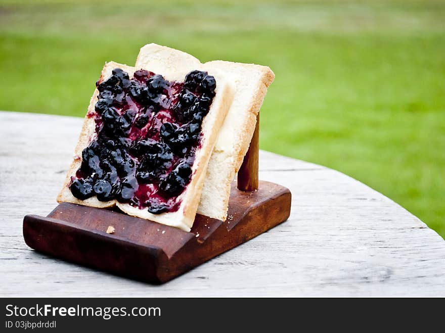 Blueberry Jam On Toast