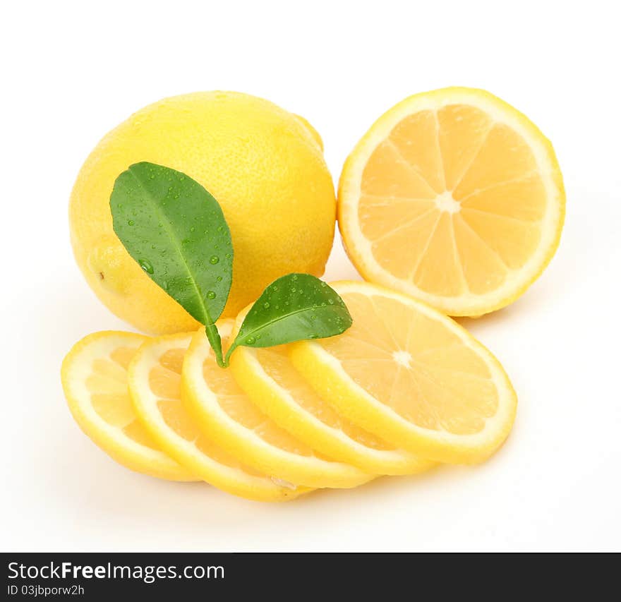 Fresh fruit on a white background