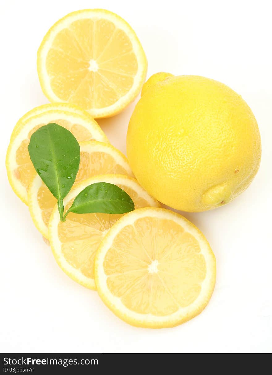 Fresh fruit on a white background